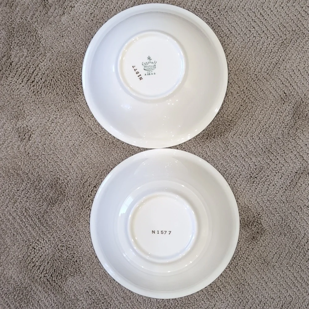 Two 40's Homer Laughlin Eggshell Nautilus Ferndale China Serving Bowls 8